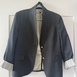 J. Crew Gray Women's Blazer with Gold Buttons